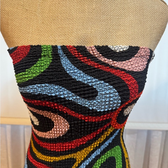 Emilio Pucci Multicolor Textured Stretchy Fabric , Fabulous Bodycone Strapless - Picture 5 of 16